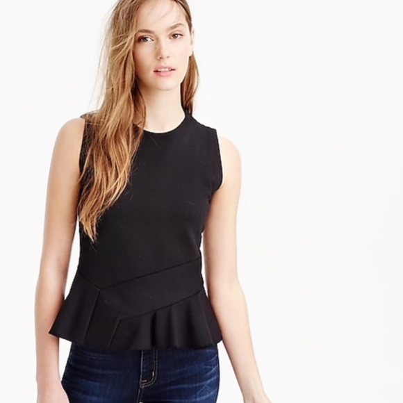 J. Crew Tops - J. Crew Black Peplum Style Top